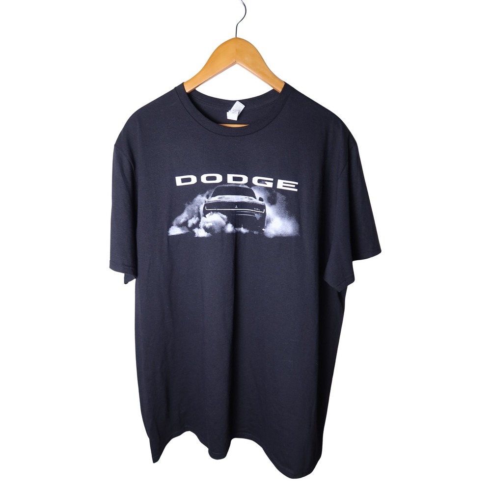 Dodge Challenger Burnout Graphic T-Shirt Mens Black Mopar Fratzog Logo Tee